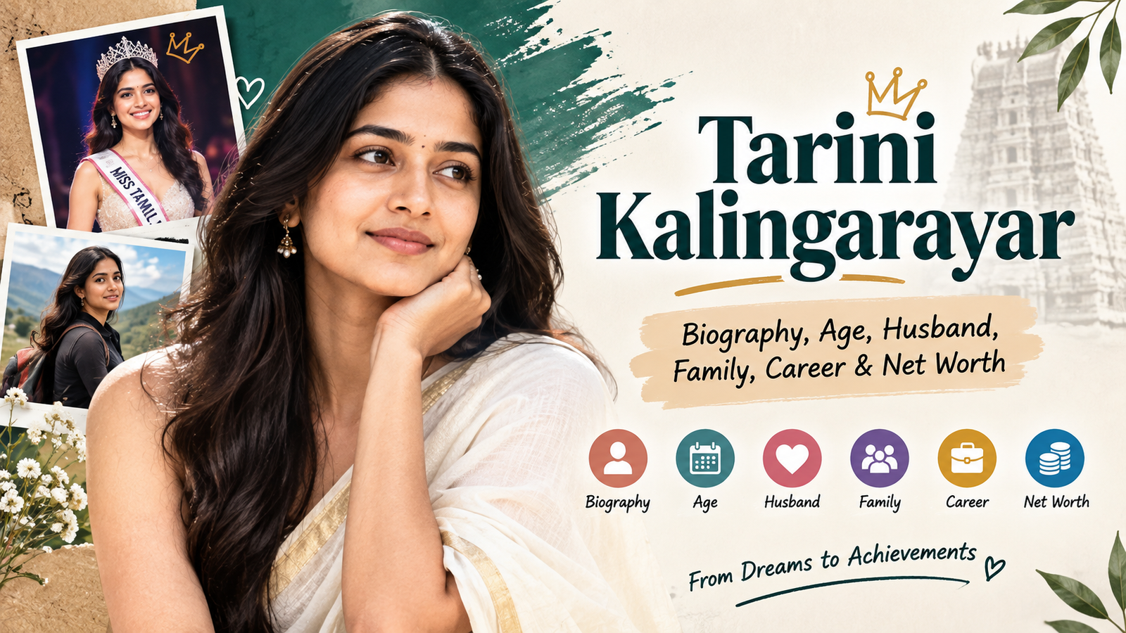 Tarini Kalingarayar biography, age, husband, family, career and net worth